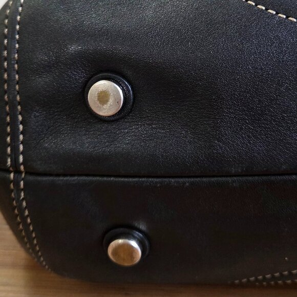 Vintage Coach Hampton Soho Black Leather Tote Bag Purse Satchel - Picture 5 of 15